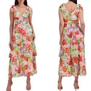 Julia Jordan Floral Multicolor Maxi Dress Size 16